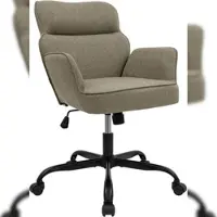 CLP Chaise de bureau Amado, revêtue de tissu, réglable en hauteur, pivotante à 360°, avec dossier, capacité jusqu'à 135 kg | Couleur : taupe