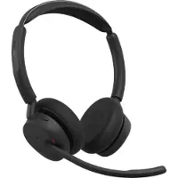 Jabra Evolve3 45 MS Stéréo + station de recharge (Sans fil, USB-C, Les équipes Microsoft), Casque micro de bureau, Noir