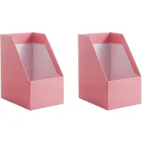 Torribaly 2X Porte-revues en papier kraft Serre-livres Grand support de livre Porte-fichiers pliable