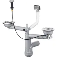 Deante Zxy 9912 Siphon For 1.5 And 2 Bowl Granite Sink Space Saver Tap Argenté