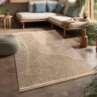 Paco Home Tapis d'extérieur résistant aux intempéries & durable Moderne aspect jute-sisal Terrasse & balcon Dimension 200x280 cm