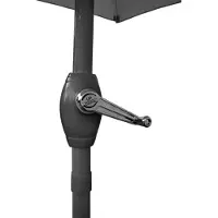 Happy Green Parapluie de jardin avec poignée, anthracite avec mât noir 230cm