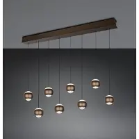 TRIO Suspension LED à 8 lumières Orbit Table à manger - Marron platine