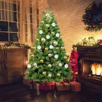 Jayseuw 150cm Arbre de Noël artificiel Sapin de Noël, aiguilles PVC Support métallique & système de pliage Arbre de Noël vert