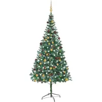 Syfax Arbre de Noël artificiel avec éclairage boules cônes 210 cm