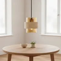 Lyora Lampe pendante moderne Melony Verre ambré avec brun sable