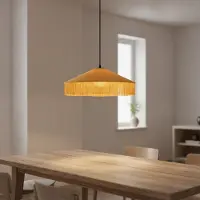 Lyora Lampe pendante Tiffany Velvy jaune