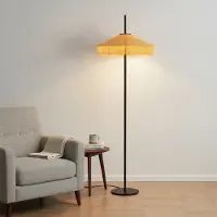 Lyora Lampe sur pied Tiffany Velvy jaune