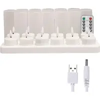 SEM Bougies sans flamme avec télécommande et base de chargement, 12 pièces