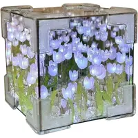 Jojomino Bricolage Tulipes Miroir Cube Veilleuse Lampe de Chambre Décor Ornement Fait Main Matériel Paquet Décoration de Bureau