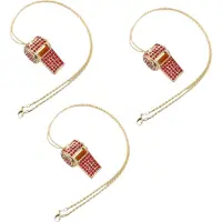 Jojomino Collier rouge, sifflet d'arbitre exquis incrusté de diamants, joli sifflet en strass, sifflet en métal