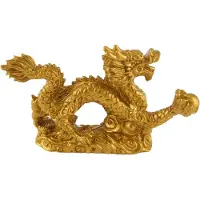 Jojomino Statue du zodiaque chinois Dragon doré Statue Animal Décoration Décoration de la maison