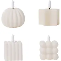 Jojomino Lot de 4 bougies LED en forme de citrouille, à piles, mignonnes, sans flamme, pour enfants