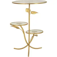 Dmora Fana - Table basse, 54x54x70h cm or, 3 étagères