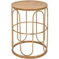 Dmora Table basse Socotr - Salon, 40x40x55h cm Marron, Effet Rotin
