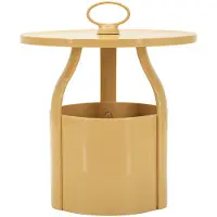 Dmora Inle - Table de Salon, 46x54x46h cm Blanc Crème, Forme Ronde