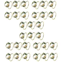 TAUOH Anneau de Serviette Anneau de Serviette de Fleur de Perle Dorée Lot de 30 Porte-Serviettes en Métal pour la Décoration de Table de Dîner de Noce