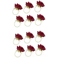 TAUOH 12 Pièces Séries / Lot Anneaux de Serviette Rose Romantique Porte-Boucle de Serviette En Alliage pour Réceptions de Mariage Cadeaux Décoration de