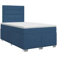 Syfax Lit boxspring avec matelas avec tête de lit bleu 120 x 190 cm Tissu