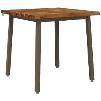 vidaXL : Table carrée en bois massif d'acacia, dimensions 70 x 70 x 75 cm, finition naturelle et couleur café