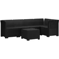 vidaXL Canapé de jardin pour 5 personnes, imitation rotin, plastique PP, anthracite