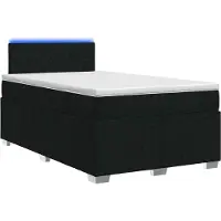 vidaXL Lit boxspring avec matelas noir 120 x 190 cm Tissu