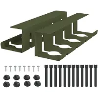 vidaXL Plateau de rangement pour câbles à placer sous le bureau, lot de 2, vert olive