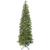 StarTech.com Arbre de Noël artificiel - Hauteur : 210 cm, forme étroite - 300 LED blanc chaud - 8 modes d'éclairage - 826 branches - Diamètre : 73 cm - Couleur : vert