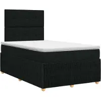 Syfax Lit Boxspring avec matelas Noir 120 x 190 cm Tissu