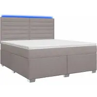 Syfax Lit Boxspring avec matelas Taupe 160 x 200 cm Tissu