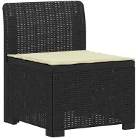 vidaXL : Canapé de jardin pour 1 personne avec coussins, imitation rotin, plastique PP, anthracite