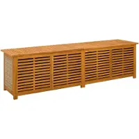 vidaXL Boîte de rangement pour jardin, 185 litres, en bois massif d'acacia, 200 x 50 x 56 cm, beige