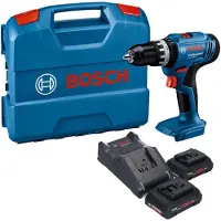 Bosch Perceuse-visseuse à percussion sans fil GSB 18V-25 Professional 18 V 56 Nm + 2 batteries ProCORE 4,0 Ah + chargeur + mallette L-Case
