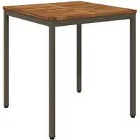 vidaXL Table de jardin, style naturel et couleur café, 70 x 68,5 x 75 cm