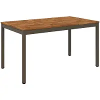 vidaXL Table de jardin, style naturel et couleur café, 141 x 80,5 x 75 cm