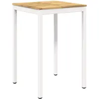 Syfax Table de jardin, blanche, 70 x 68,5 x 105 cm, en bois d'acacia massif