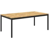 Syfax Table de jardin, blanche et noire, dimensions : 196 x 100,5 x 75 cm
