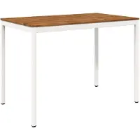 vidaXL Table de bar d'extérieur, naturelle et blanche, 147 x 88,5 x 105 cm