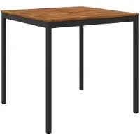 Syfax Table de jardin, design naturel et noir, dimensions : 110 x 108,5 x 105 cm