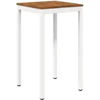 vidaXL Table de bar d'extérieur, naturelle et blanche, 60 x 60,5 x 105 cm