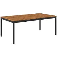 Syfax Table de jardin, design naturel et noir, dimensions : 196 x 100,5 x 75 cm