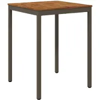 vidaXL Table de bar d'extérieur, couleur bois naturel et marron, 80 x 80,5 x 105 cm