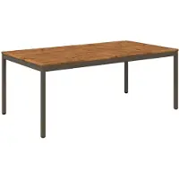 Syfax Table de jardin, style naturel, pour café, dimensions : 196 x 100,5 x 75 cm
