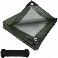 Merkloos Omgoods - Bâche de protection imperméable, 2m x 6m - Résistante aux UV - Anti-déchirure - Œillets de fixation - 120g/m² PE - Protection pour meubles de jardin/bateaux - Bâche de protection