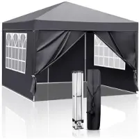 Sonstiges Pavillon de 3 x 3 mètres, imperméable, avec protection UV 50+, comprenant 4 panneaux latéraux, de couleur gris foncé