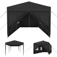 Sonstiges Tente pop-up imperméable de 3x6 mètres, avec parois latérales et fenêtres, de couleur anthracite