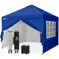 Sonstiges Pavillon pop-up de 3x3 mètres, imperméable, avec 4 panneaux latéraux, protection UV 50+, couleur bleu marine