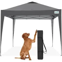 Quictent Pavillon de jardin 3x3 mètres, imperméable, tente de fête pop-up, protection UV 50+, structure en acier gris