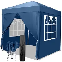 Sonstiges Pavillon d'extérieur 2x2 mètres, couleur bleu, imperméable, protection UV 50+, tissu Oxford 420D, avec 4 panneaux latéraux