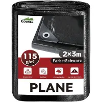 Sonstiges Bâche de protection 2x3 mètres, noire, 115 g/m², imperméable, résistante aux UV, résistante à la déchirure, avec œillets